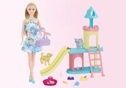 Lėlė su gyvūnėliais 30 cm