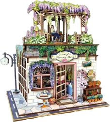 3D wooden model kit – flower shop with lighting effects