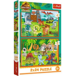 Puzzle 2x24 Little Dinosaurs Universal Jurassic World Trefl