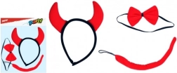 Children's Devil Carnival Set – headband with horns, tail, and bow tie