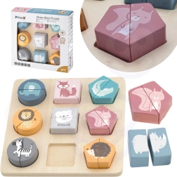 Medinė dėlionė su gyvūnais Viga