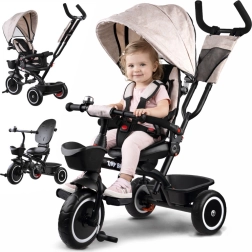 Vaikiškas triratukas 3 viename su stogeliu TINY BIKE – Smėlinė