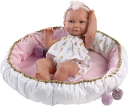 Vinyl baby doll 40 cm Nica in a soft basket