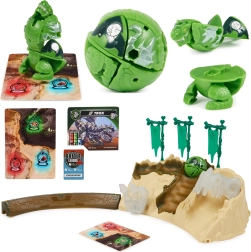 Bakugan treniruočių rinkinys su žalia Titanium Trox figūrėle nuo Spin Master – strateginis žaidimas ir treniruočių arena