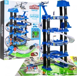 Mega policijos stovėjimo garažas su liftu ir žaidimų kilimėliu