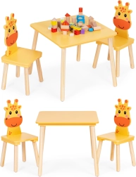 Vaikiškas baldų rinkinys: stalas ir 2 kėdutės „Žirafa“ ECOTOYS