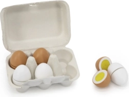 Mediniai pjaustomi kiaušiniai kiaušinių dėžutėje