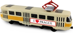 Metalinė retro tramvajus PRAGUE T3 16 cm su atbuline eiga