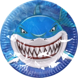 Shark Paper Party Plates 23 cm (6 pcs)