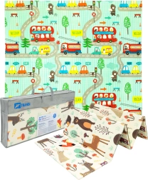 Humbi dvisluoksnis sulankstomas XPE putų kilimėlis 200 × 180 × 1 cm miškas ir gatvelės