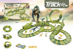 Dinozaurų lenktynių trasa su automobiliu, 260 dalių