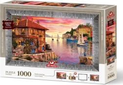 Puzzle with Frame and Glue Mediterranean Harbor 1000 Pieces