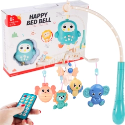 Karuselė su pelėdžiuku ir gyvūnėliais su nuotolinio valdymo pulteliu