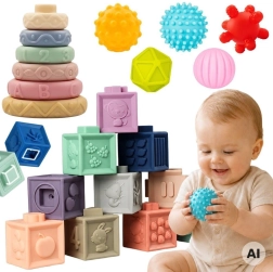 Woopie Baby soft sensory cubes and teethers – set of 23 pcs