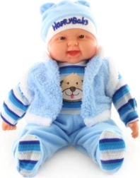 Didelė lėlytė kūdikis – berniukas su šuniuku