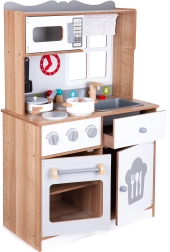 Medinė vaikiška virtuvėlė su priedais Ecotoys
