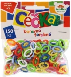 Spalvotos C formos jungtys, 150 vnt., plastikas, maišelyje