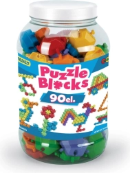 Dėlionės tipo konstruktorius dideliame inde, 90 vnt.