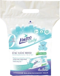 Linteo Baby baby wet wipes with aloe vera, 4×80 pcs