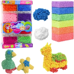 Colorful foam bead modeling clay in cups, 8 colors