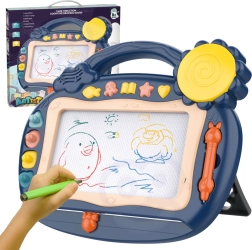 Woopie magnetinė piešimo lenta su garsais ir antspaudais – mėlyna