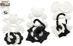 Kramtukas gyvūnėliai su pakabukais, juodai baltas, 9 cm