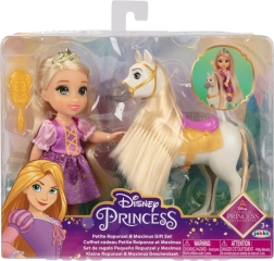 Princesė RAPUNZEL arba BELLE su arkliuku ir šukomis, lėlė 15 cm