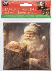 Deimantinis tapymas – kalėdinis sveikinimas: Kalėdų Senelis ir elnias 13 × 13 cm