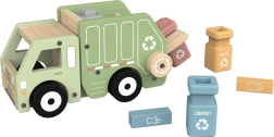 2Kids Toys wooden recycling garbage truck with containers