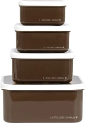 Keturių užkandinių dėžučių rinkinys A Little Lovely Company – Medvědi