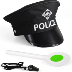 Rinkinys mažajam policininkui su skrituliuku ir švilpuku