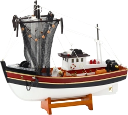 Dekoratyvinis žvejybinio laivo modelis su gaudomuoju tinklu 38x31 cm