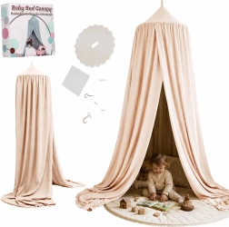 Children's Hanging Bed Canopy in Beige