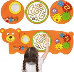 Viga medinis montesorio sensorinis meškučio stendas su FSC sertifikatu