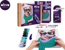 Okto tapyba pagal skaičius ir 3D modeliavimas – paveikslas Fashion Corgi 30 × 40 cm