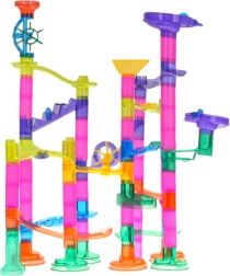 Kamuoliukų trasa – konstruktorius, 105 dalių su šviečiančiais kamuoliukais