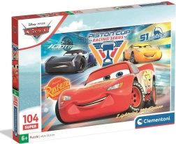 Clementoni dėlionė „Automobiliai“: Žaibas Makvynas ir varžovai, 104 dalys
