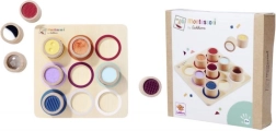 Montessori tactile board with 9 sensory cylinders