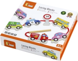 Viga medinė vėrimo transporto priemonių Montessori rinkinė