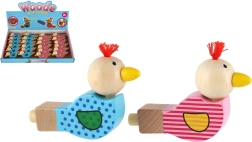Wooden bird whistle 8 cm – colorful kids’ squeaky toy