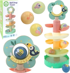 Medinis spiralinis WOOPIE GREEN rutuliukų takelis, 6 dalys