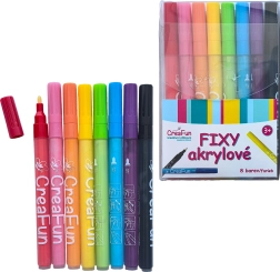 CreaFun akriliniai flomasteriai, 8 spalvos
