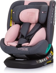 Automobilinė kėdutė CHIPOLINO Supreme i-Size 40–150 cm su ISOFIX ir 360° pasukamu pagrindu – Flamingo