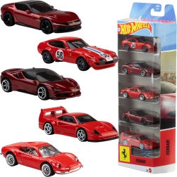 Hot Wheels Ferrari rinkinys – 5 metaliniai automobiliukai 1:64