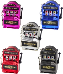 Raktų pakabukas mini lošimo automatas su lizdu, judama svirtimi, mišrios spalvos