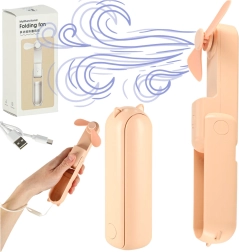 Mini sulankstomas stalinio USB vėdintuvas, rožinis