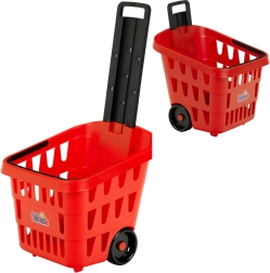 Raudonas vaikiškas pirkinių vežimėlis THEO KLEIN