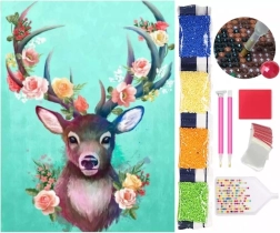 Deimantinė tapyba 5D – elnias 30 × 40 cm