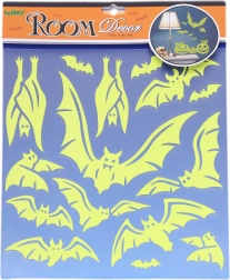 Šviečiančios sienų lipdukai Šikšnosparniai Helovinas 38 × 31 cm