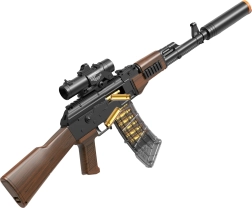 Šautuvas AK-47 su šoviniais ir putplasčio kulkomis 91 cm